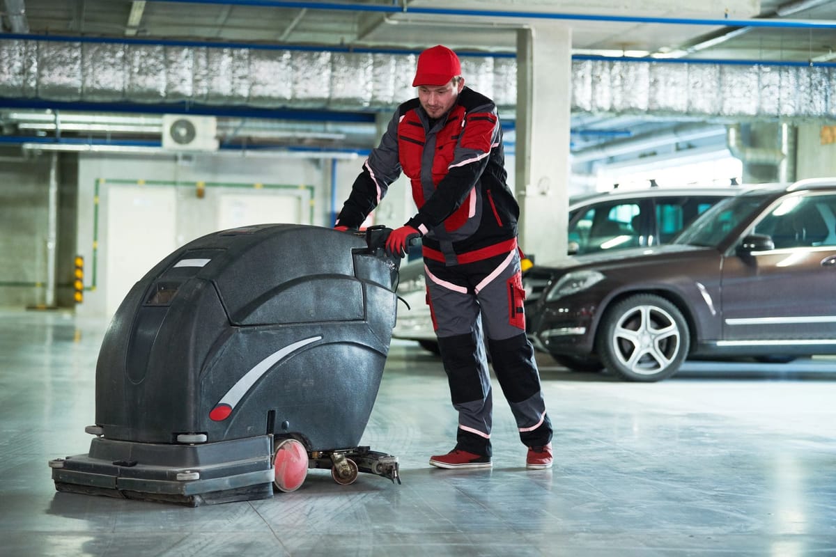 Reinigung von Tiefgaragenböden mit professioneller Technik